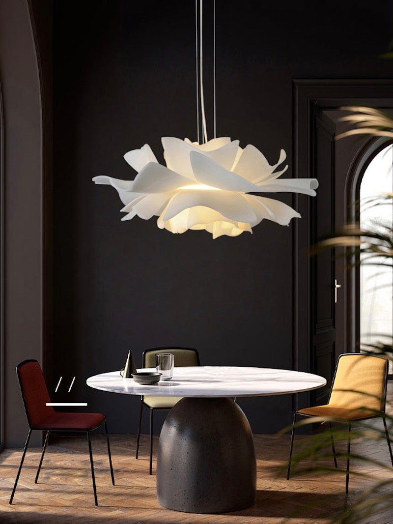 Nordic White Lotus Flower Pendant Light