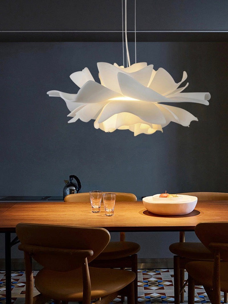 Nordic White Lotus Flower Pendant Light