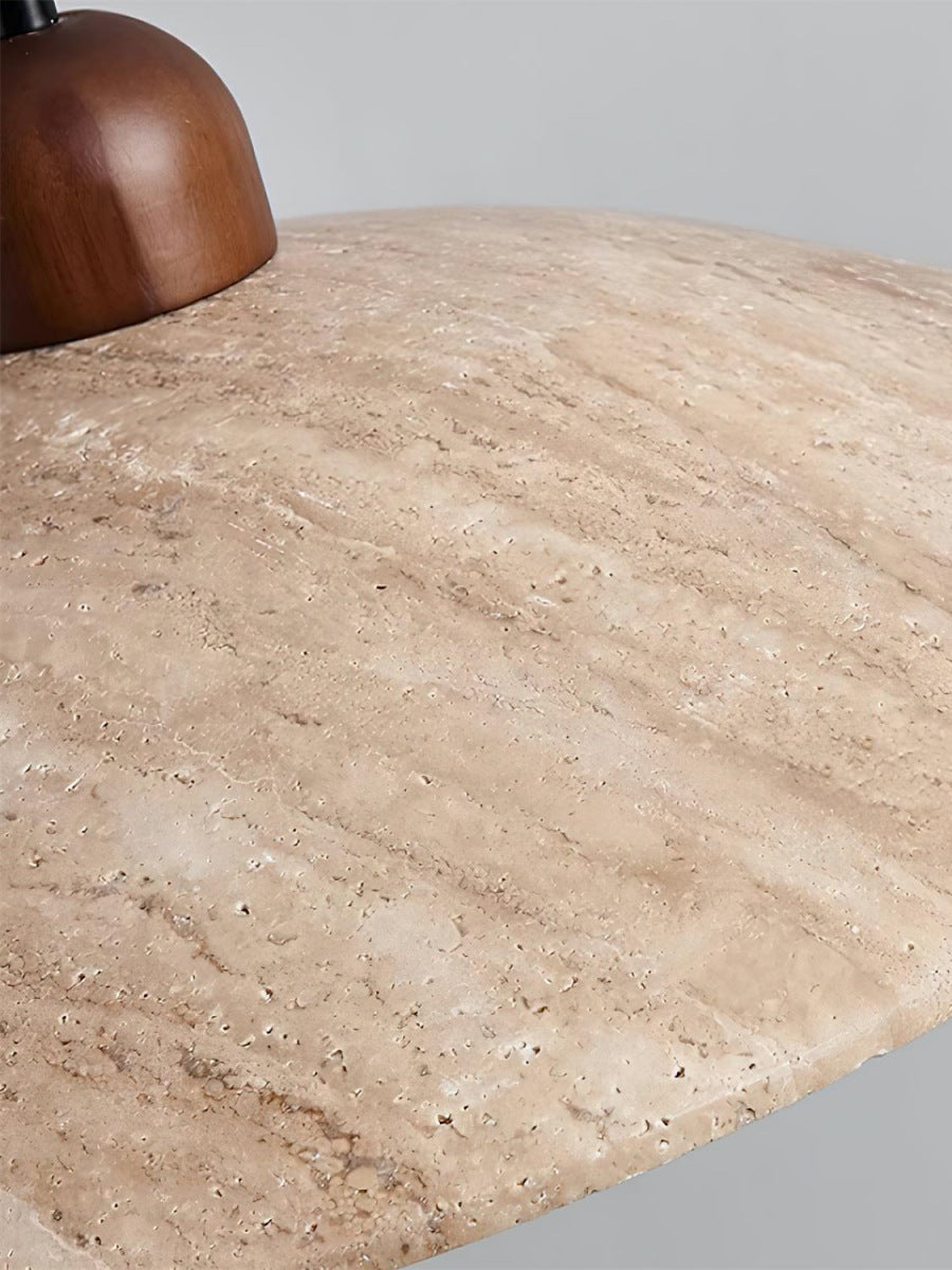 Nordic Wooden Plate Glass Travertine Pendant Light