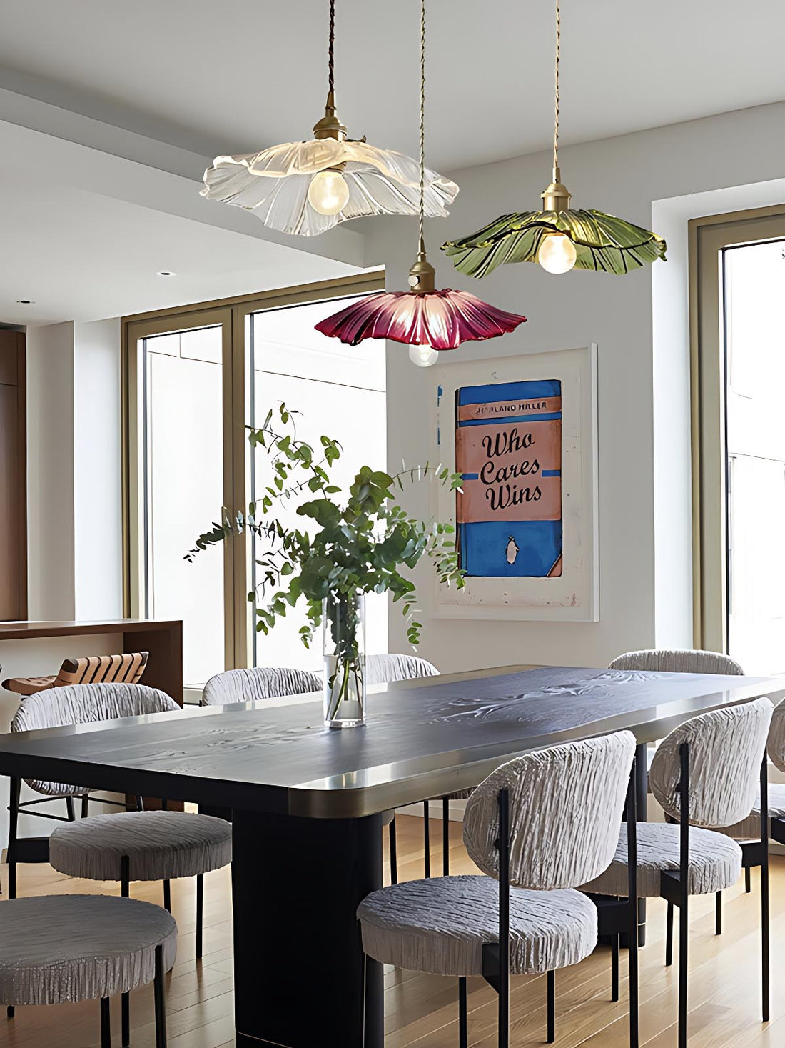 Nordic Flower Glass Pendant Light for Living Room