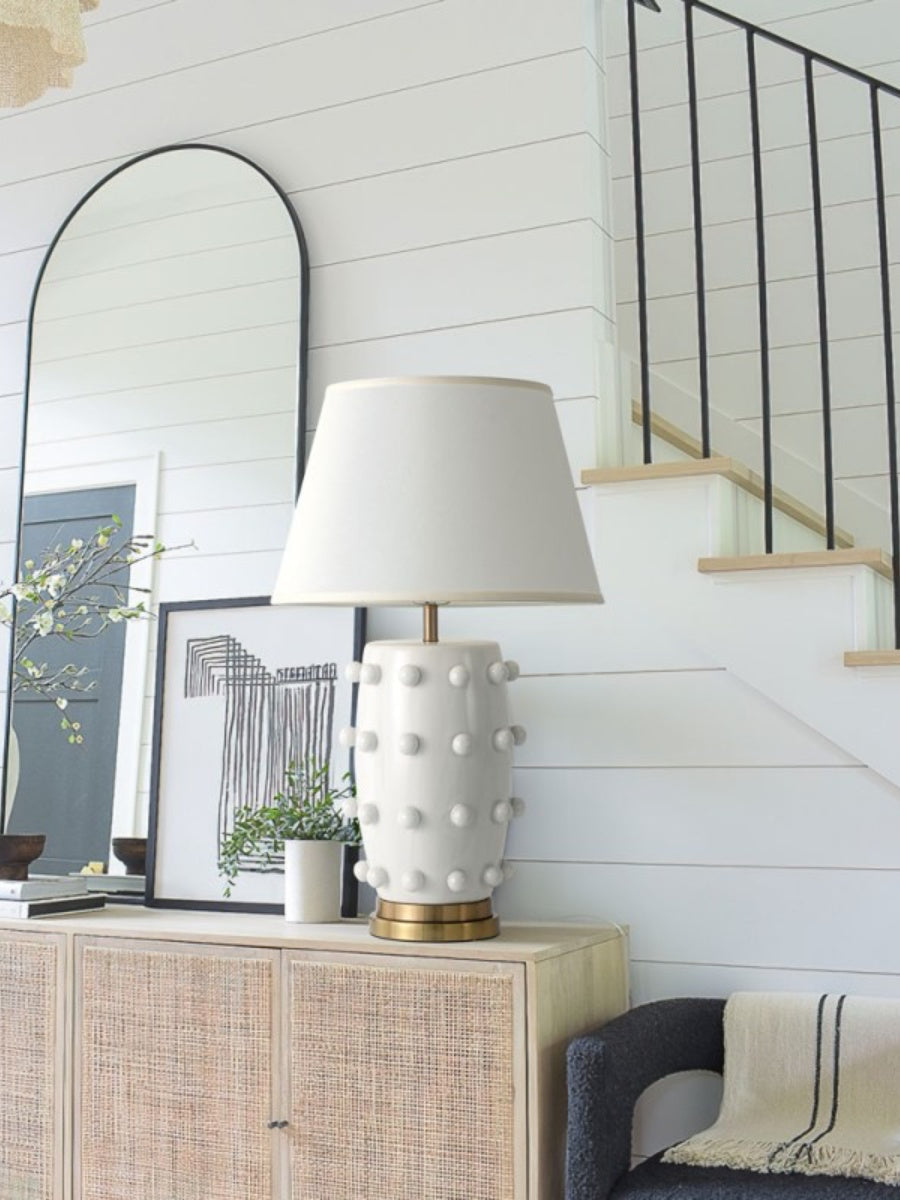 Retro Tapered Shade Ceramic Dot Table Lamp