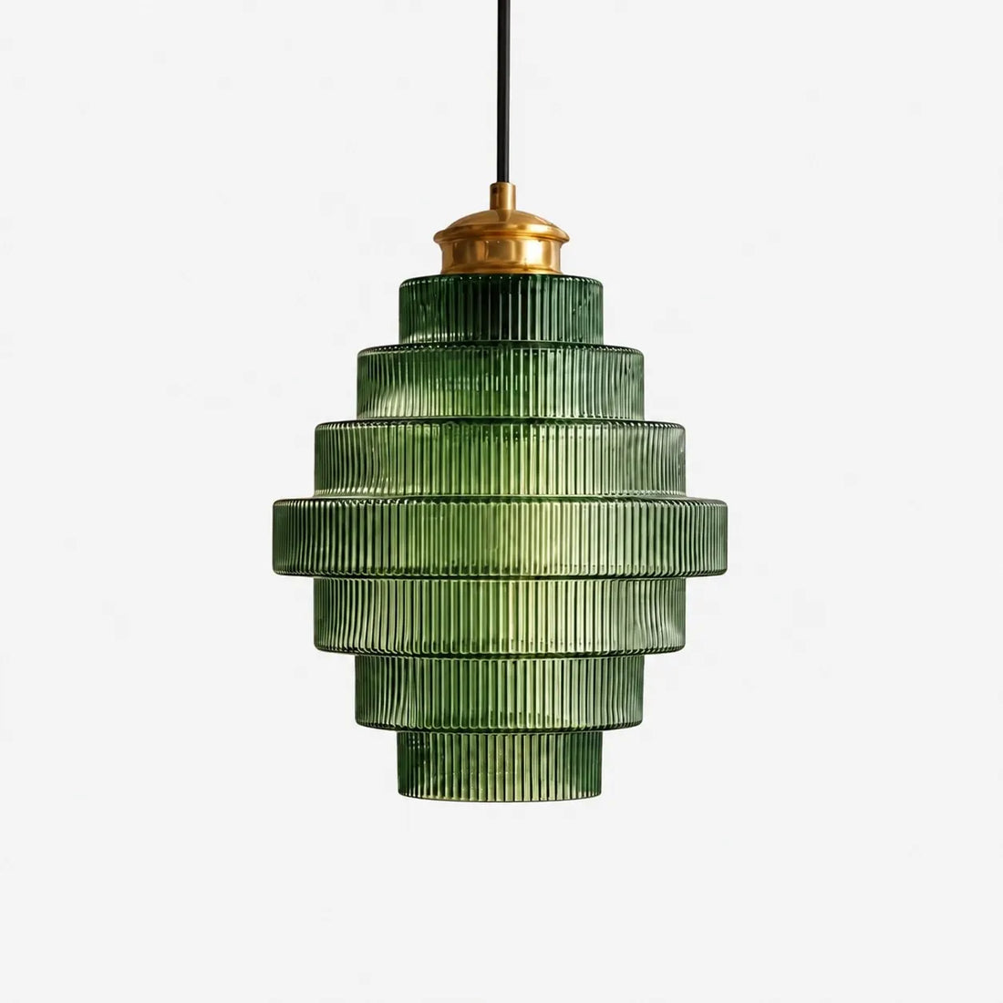 Bottis  Striped Glass Bottle Pendant Lamp with Artistic Vertical Shade