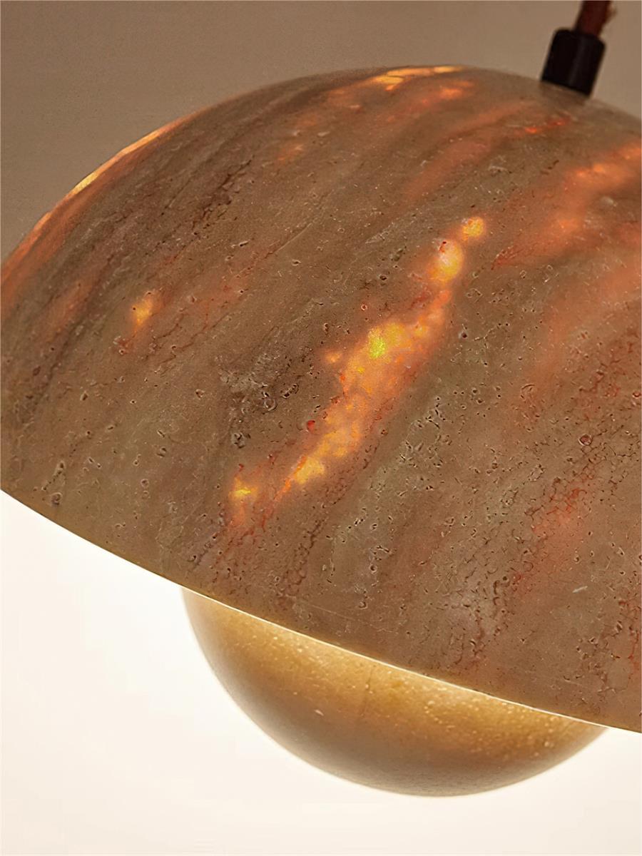 Wabi-Sabi Travertine Flower Bud Pendant Lamp