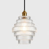 Bottis  Striped Glass Bottle Pendant Lamp with Artistic Vertical Shade