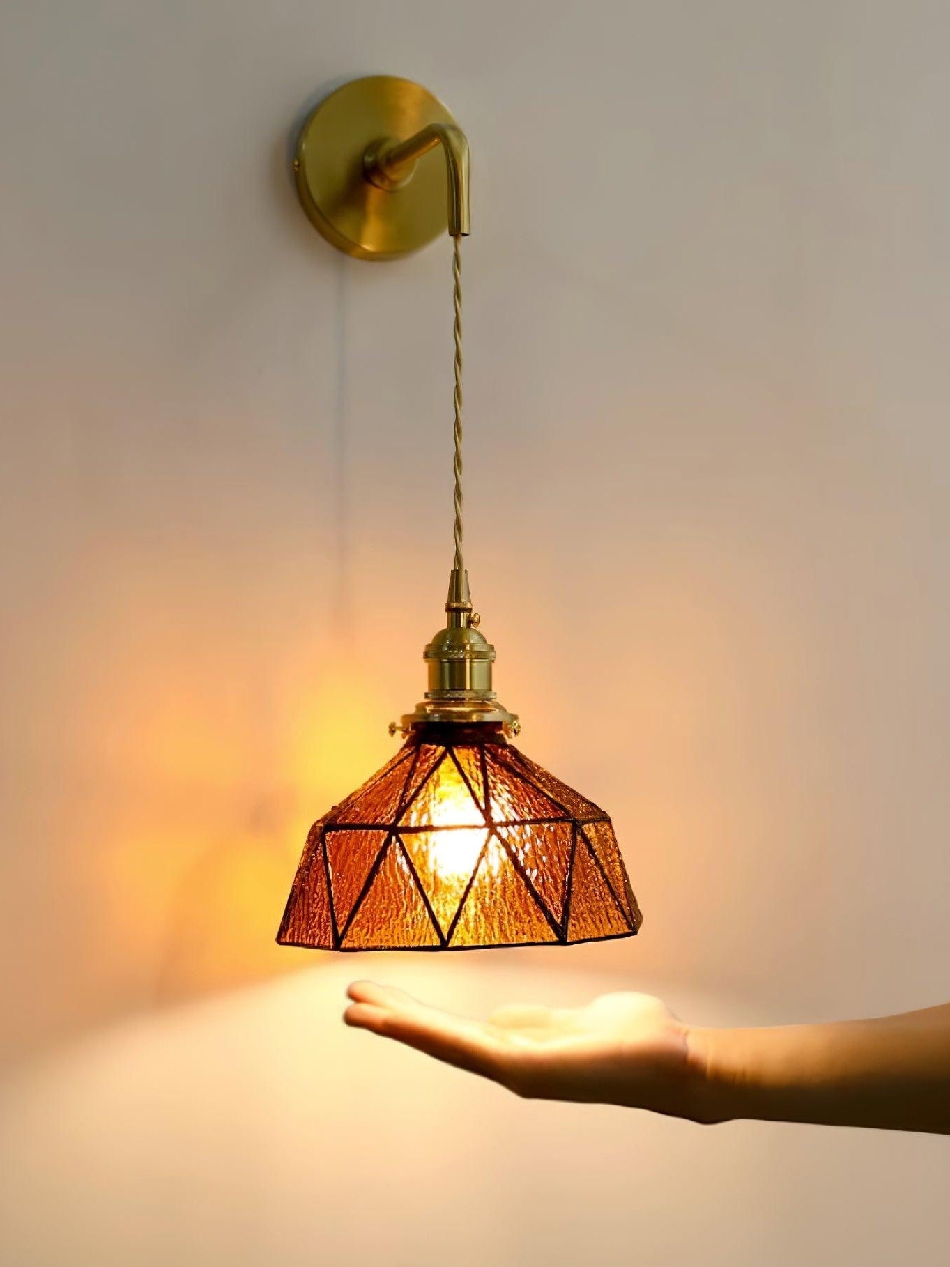 Retro Pastoral Geometric Pattern Wall Lamp