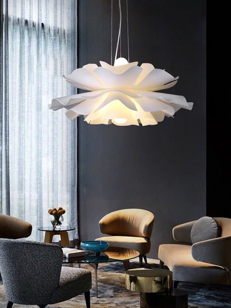 Nordic White Lotus Flower Pendant Light