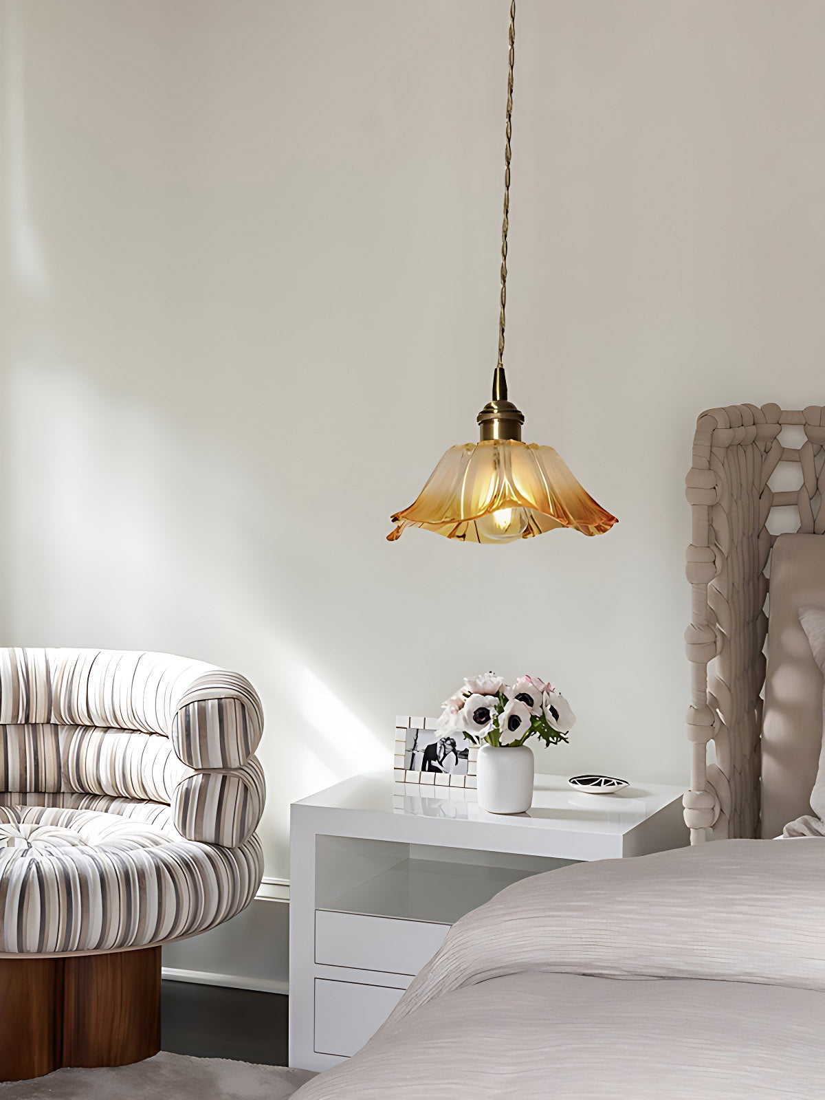 Nordic Flower Glass Pendant Light for Living Room