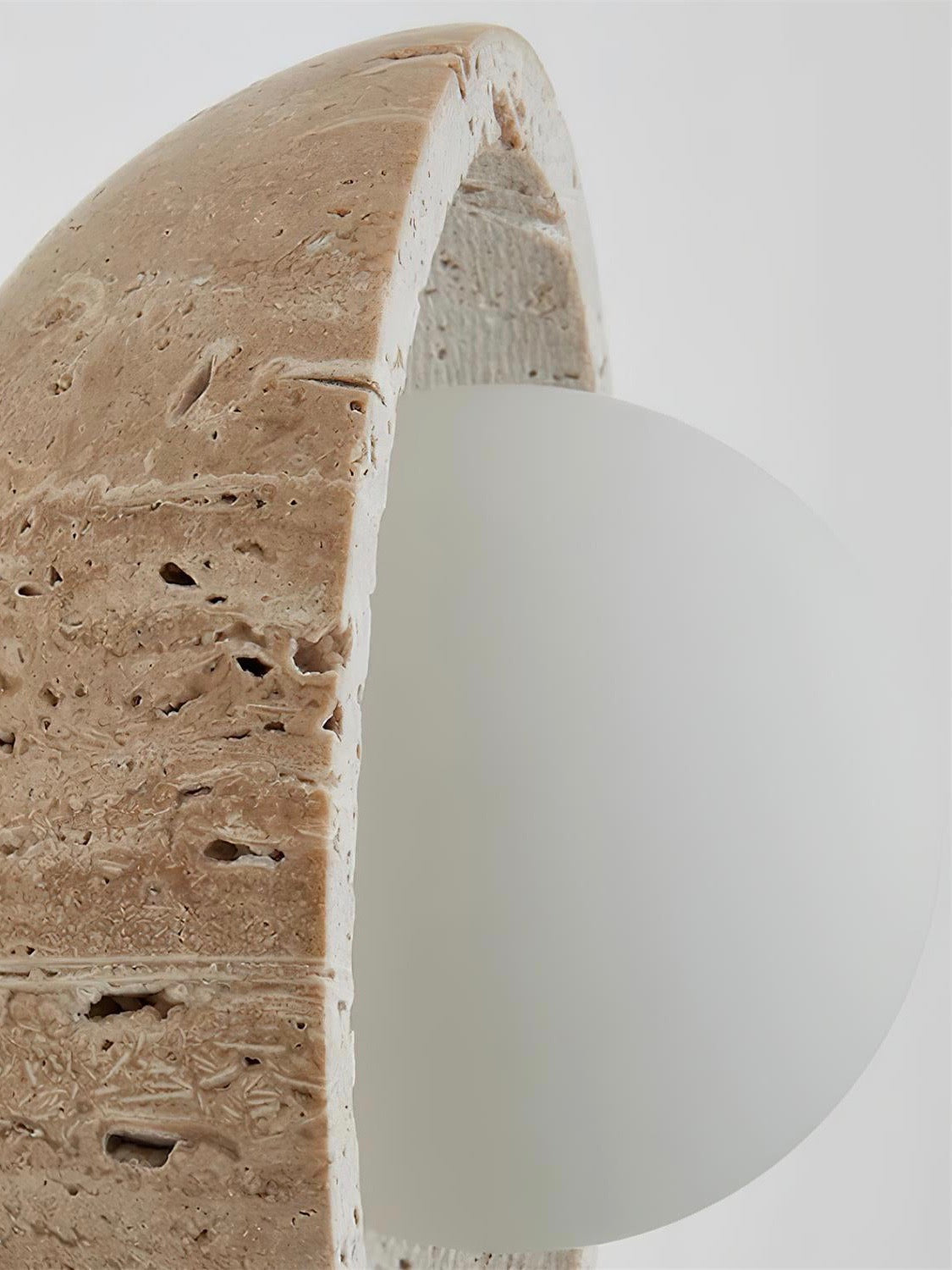 Wabi-Sabi Style Travertine Dome Ceiling Light for Living Room