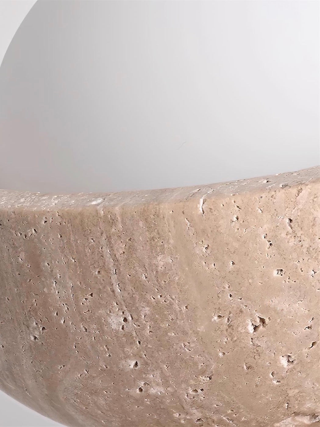 Wabi-Sabi Style Travertine Dome Ceiling Light for Living Room