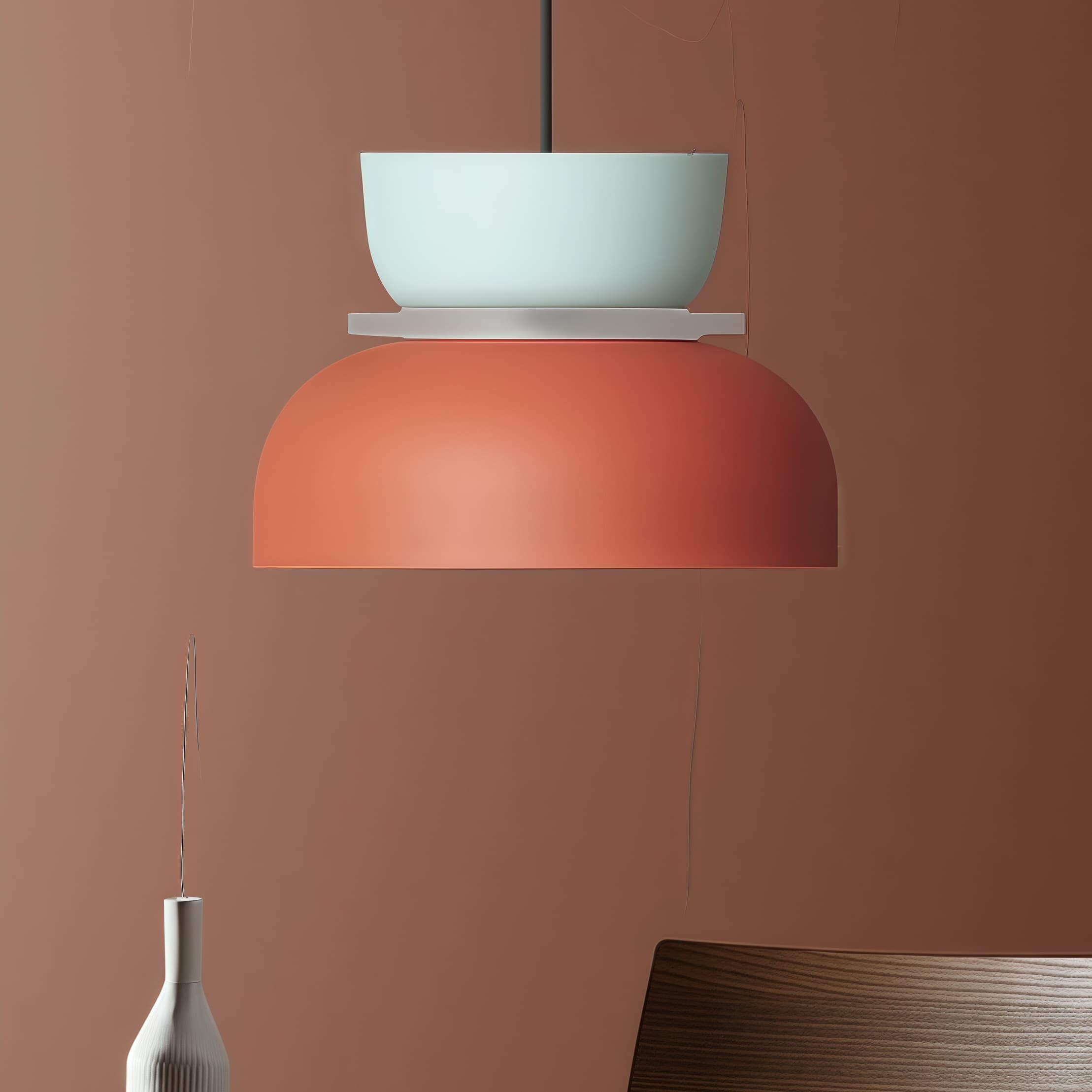 Nordic Style Macaron Pendant Light - Modern Color Block Bowl Shade Lamp