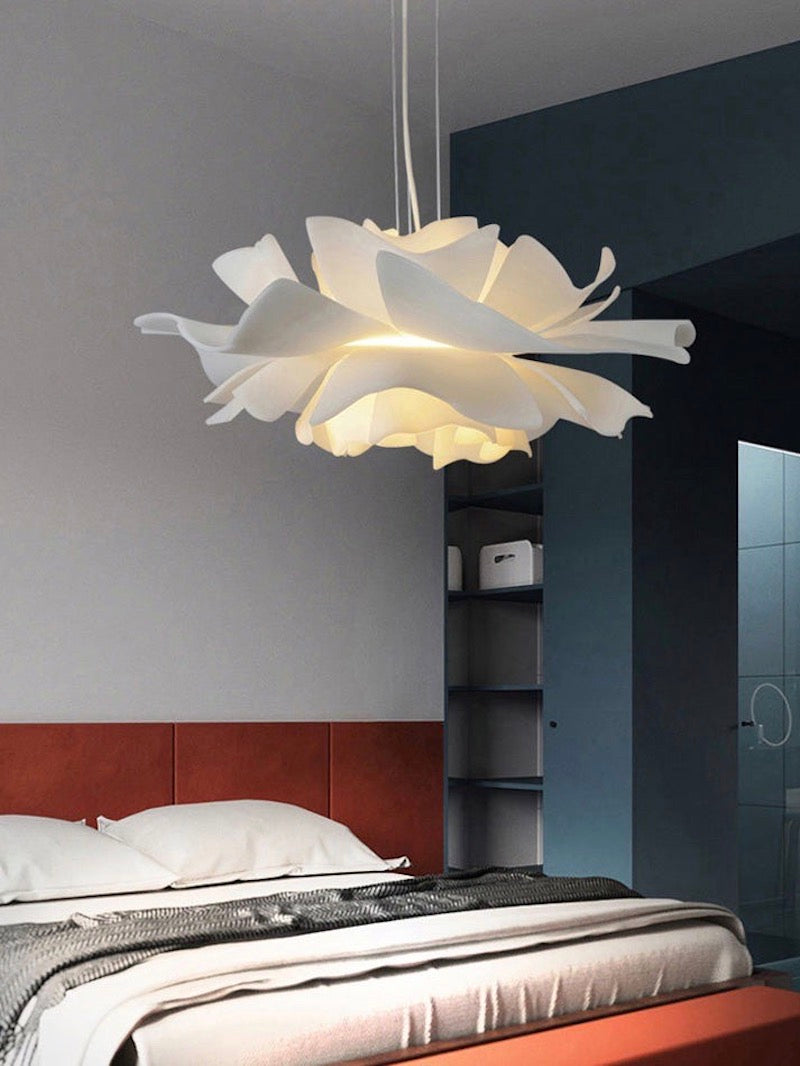Nordic White Lotus Flower Pendant Light