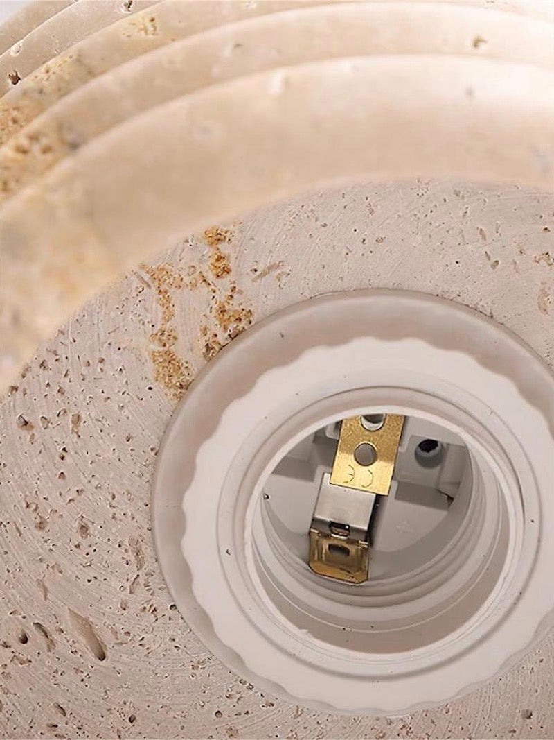 Wabi-Sabi Ripple Travertine Pendant Lamp for Bedroom Cafeteria