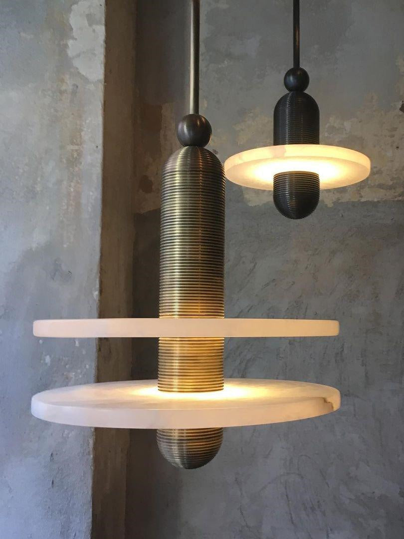 Disc Flying Saucer Marble Pendant Light