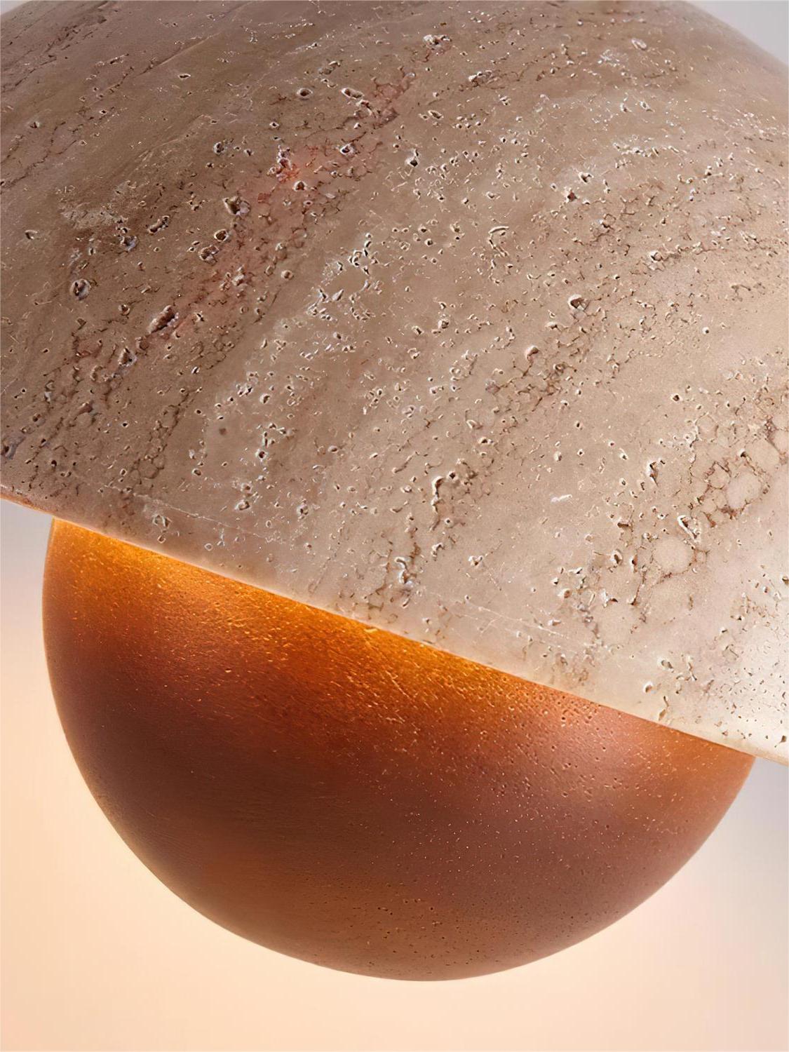 Wabi-Sabi Travertine Flower Bud Pendant Lamp