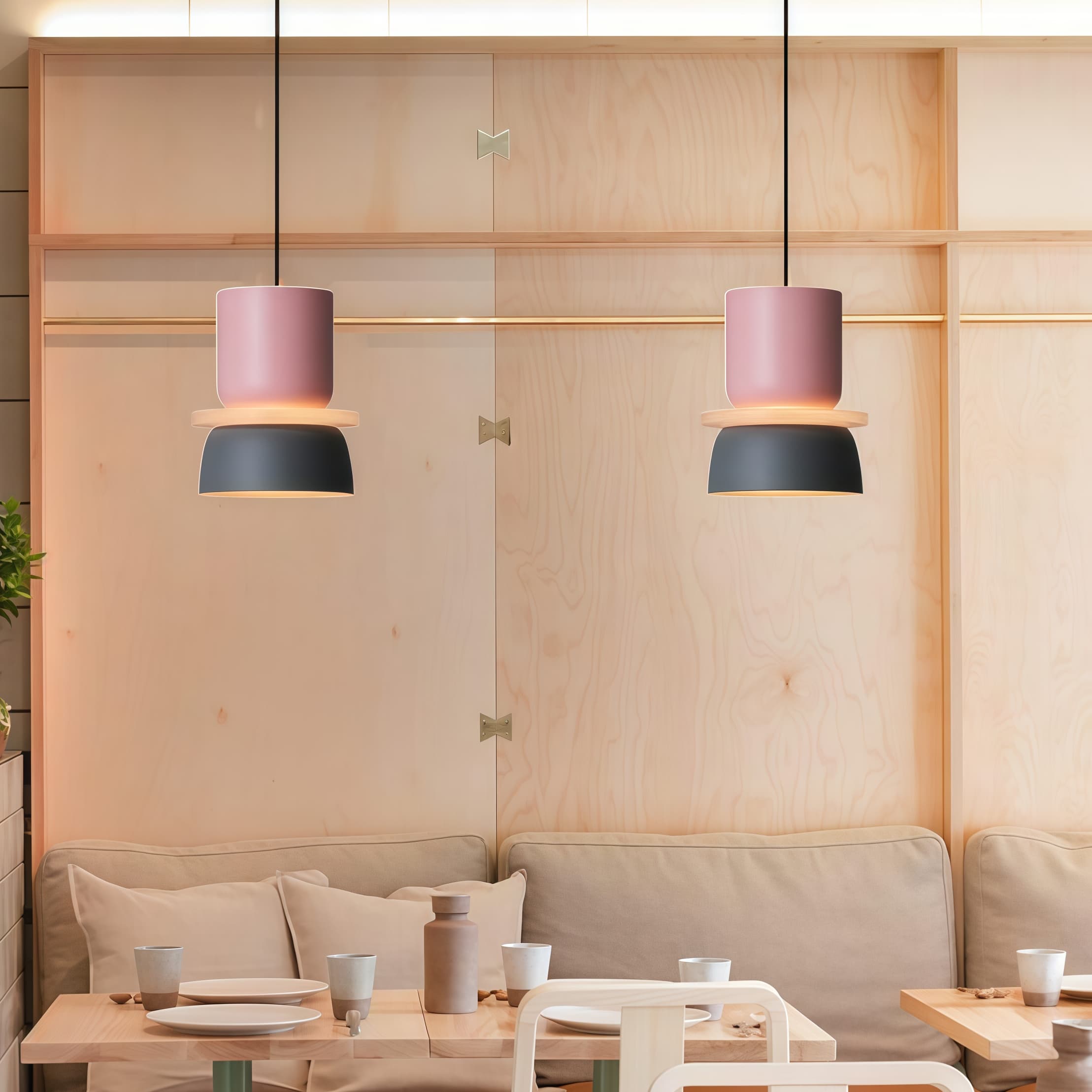 Nordic Style Macaron Pendant Light - Modern Color Block Bowl Shade Lamp