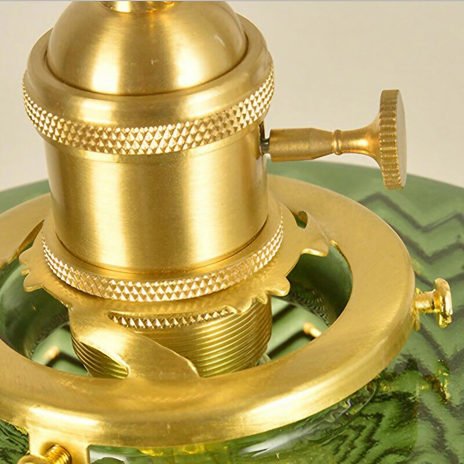 Vintage Wavy Green Glass Pendant Light – Cylinder Shade Hanging Lamp