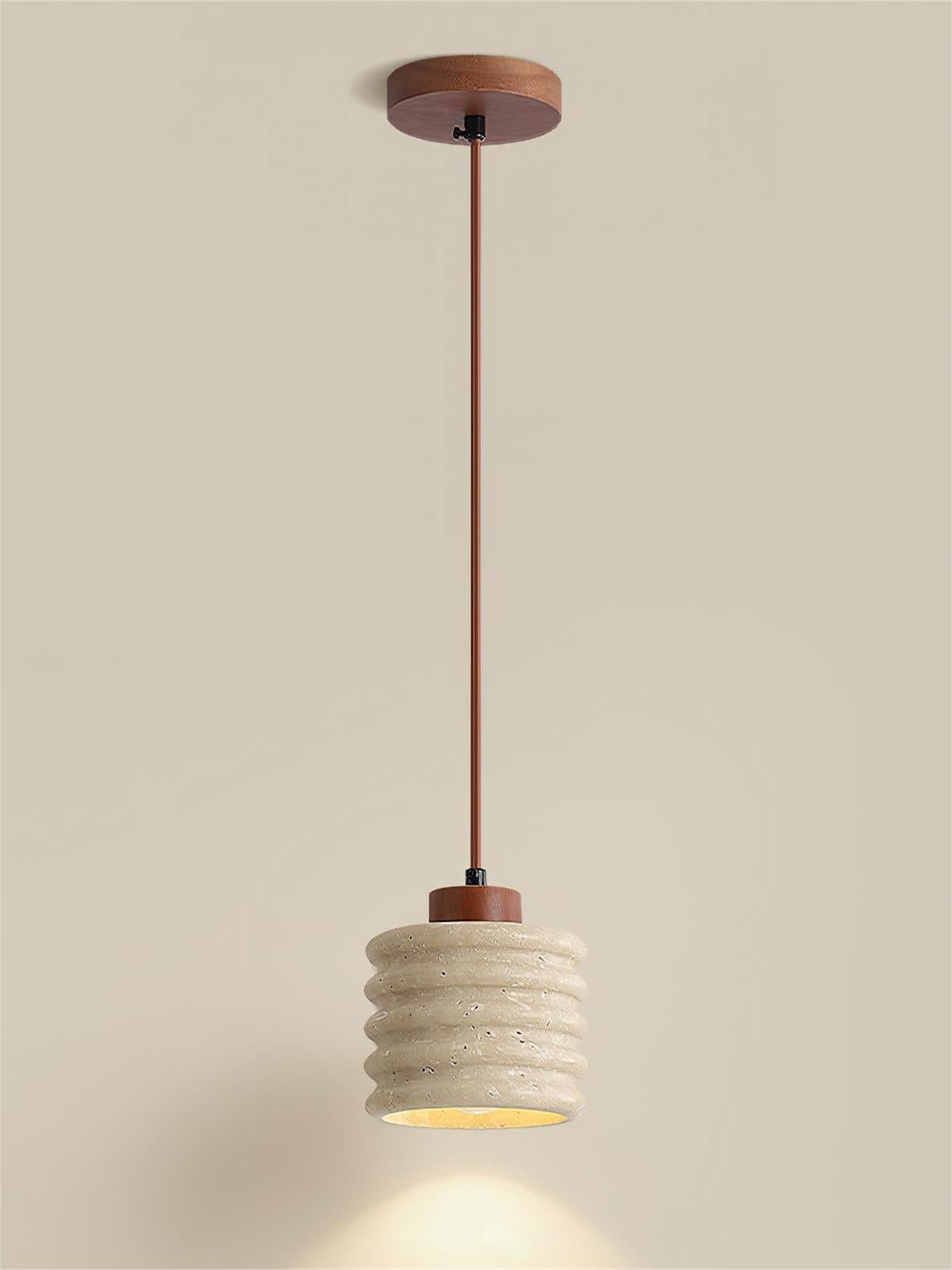 Wabi-Sabi Ripple Travertine Pendant Lamp for Bedroom Cafeteria