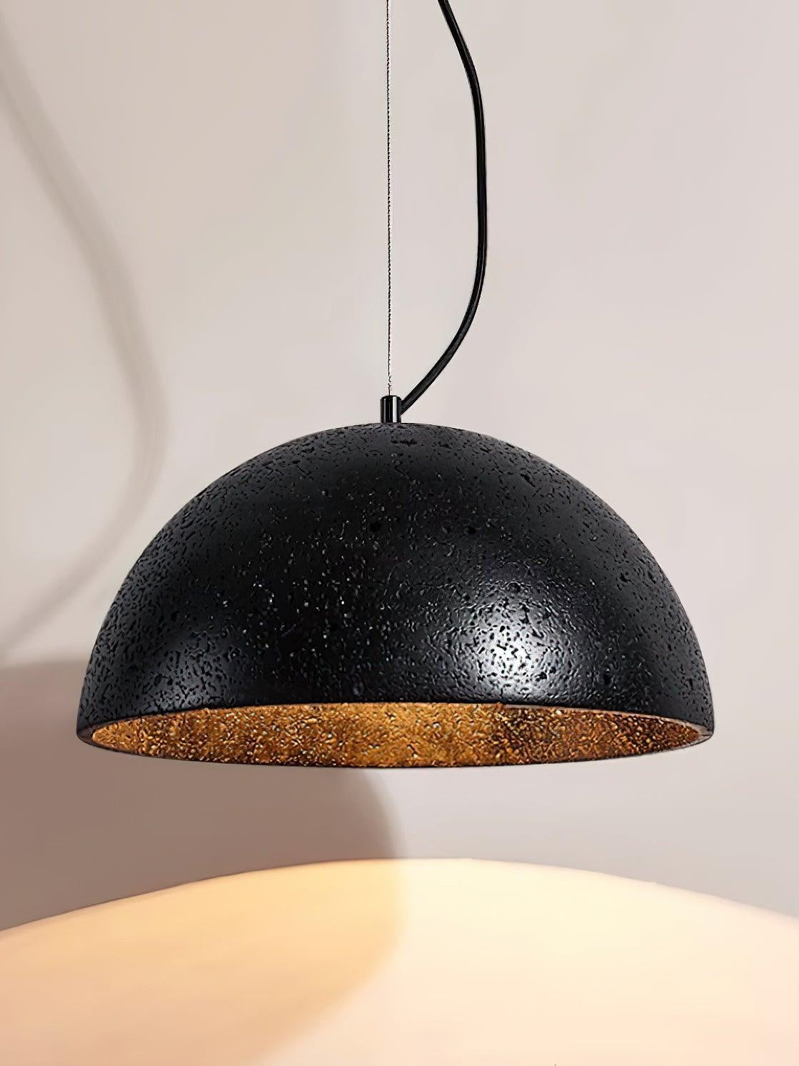 Modern Minimalist Travertine Hemisphere Pendant Lamp