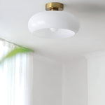Load image into Gallery viewer, Retro Brass Bauhaus Glass Disc Ceiling Lamp
