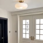 Load image into Gallery viewer, Retro Brass Bauhaus Glass Disc Ceiling Lamp
