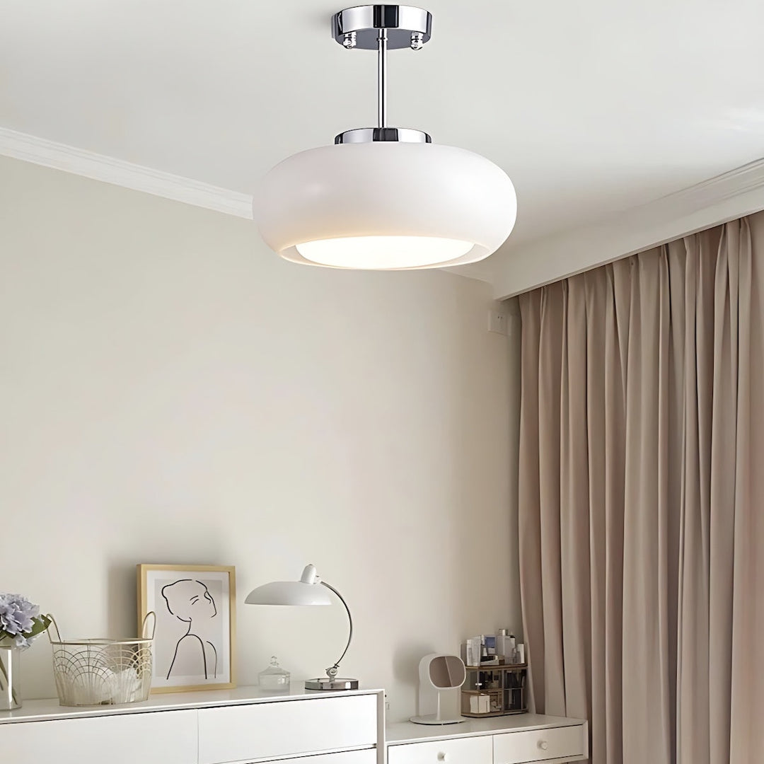 Retro Brass Bauhaus Glass Disc Ceiling Lamp