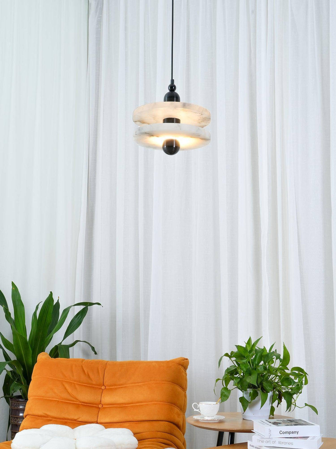 Disc Flying Saucer Marble Pendant Light