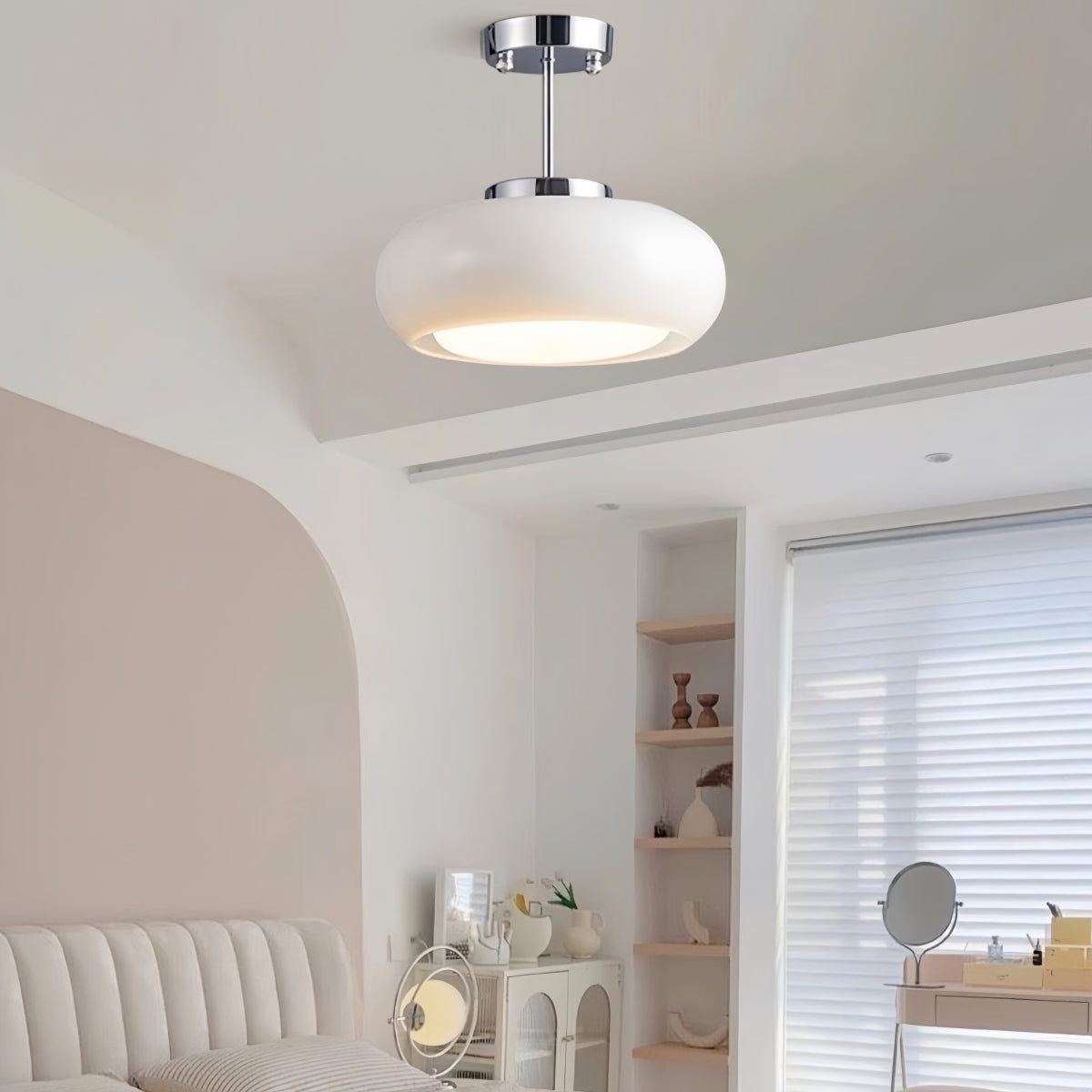 Nordic Style Bauhaus Glass Ceiling Lamp - Retro Brass Glass Disc Light