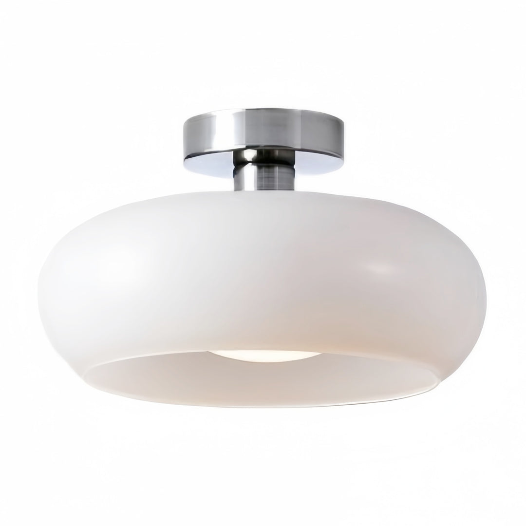 Retro Brass Bauhaus Glass Disc Ceiling Lamp
