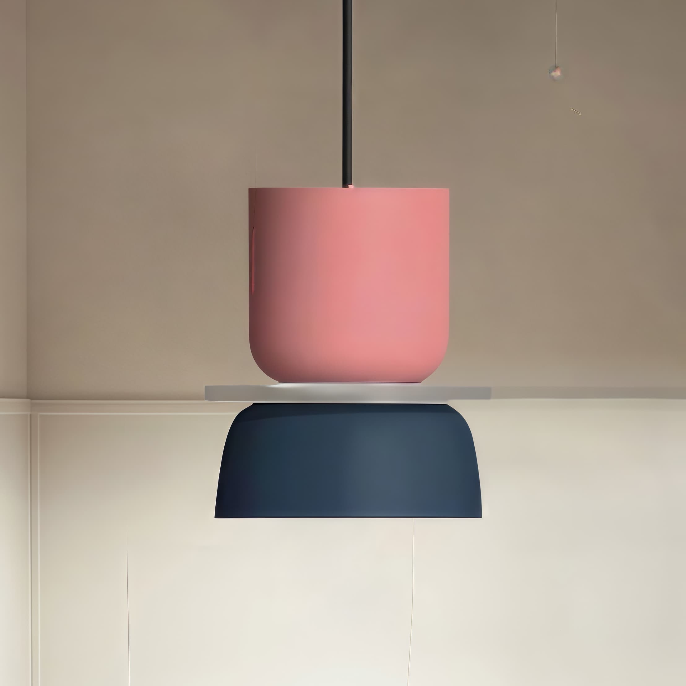 Nordic Style Macaron Pendant Light - Modern Color Block Bowl Shade Lamp