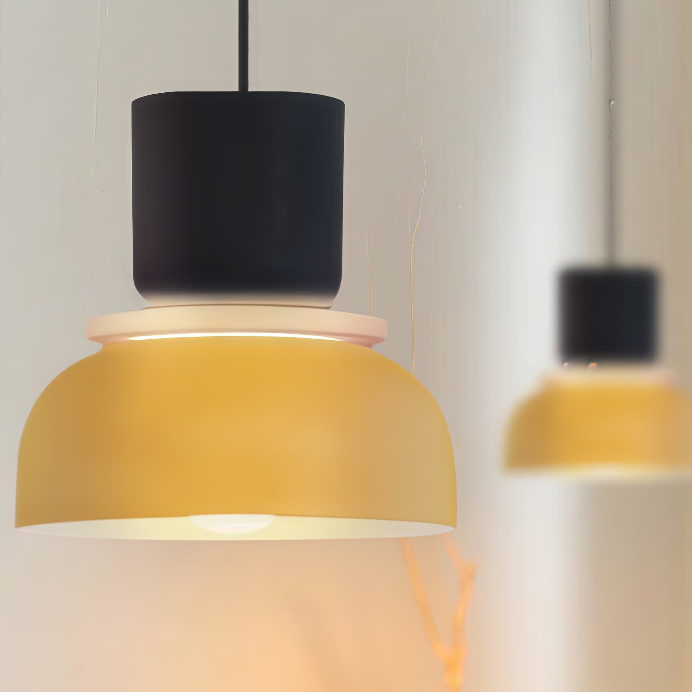 Nordic Style Macaron Pendant Light - Modern Color Block Bowl Shade Lamp