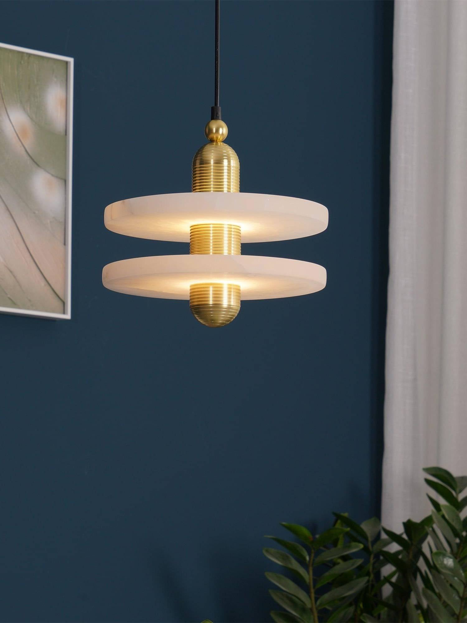 Disc Flying Saucer Marble Pendant Light