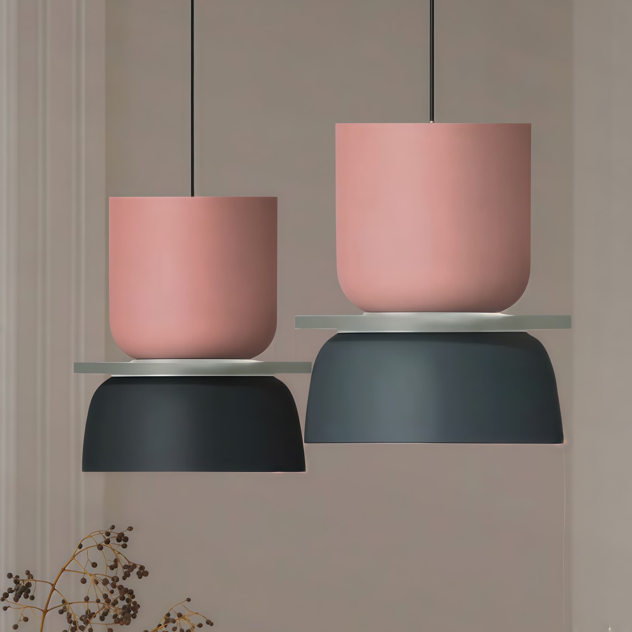 Nordic Style Macaron Pendant Light - Modern Color Block Bowl Shade Lamp