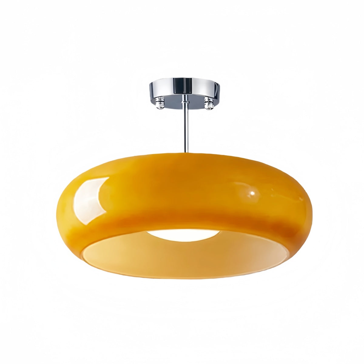 Nordic Style Bauhaus Glass Ceiling Lamp - Retro Brass Glass Disc Light