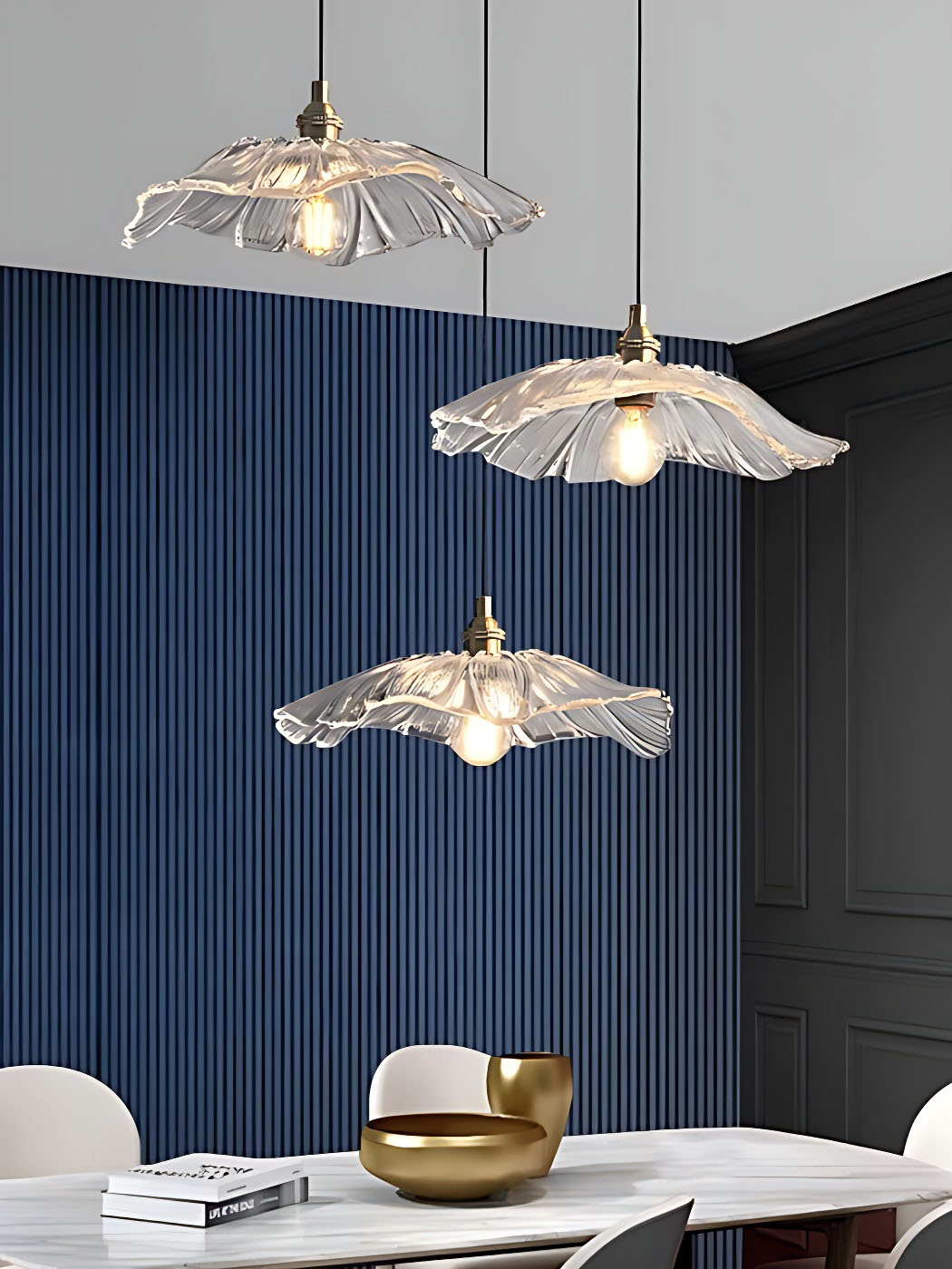 Nordic Flower Glass Pendant Light for Living Room