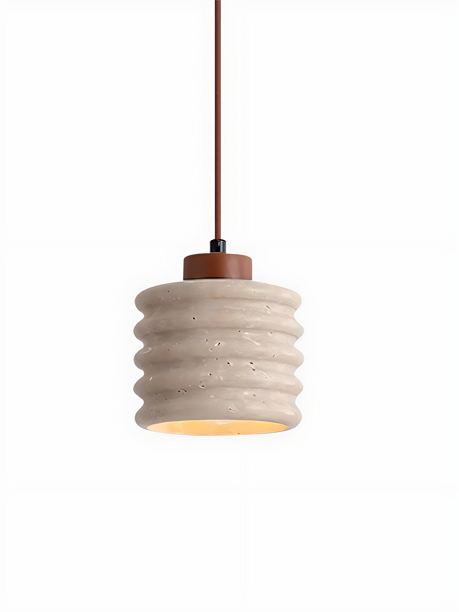 Wabi-Sabi Ripple Travertine Pendant Lamp for Bedroom Cafeteria