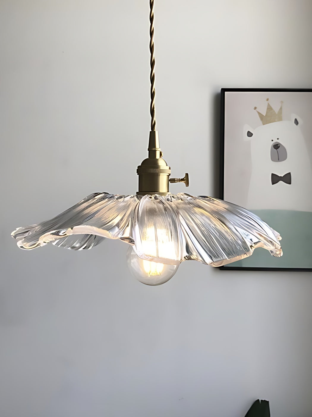 Nordic Flower Glass Pendant Light for Living Room