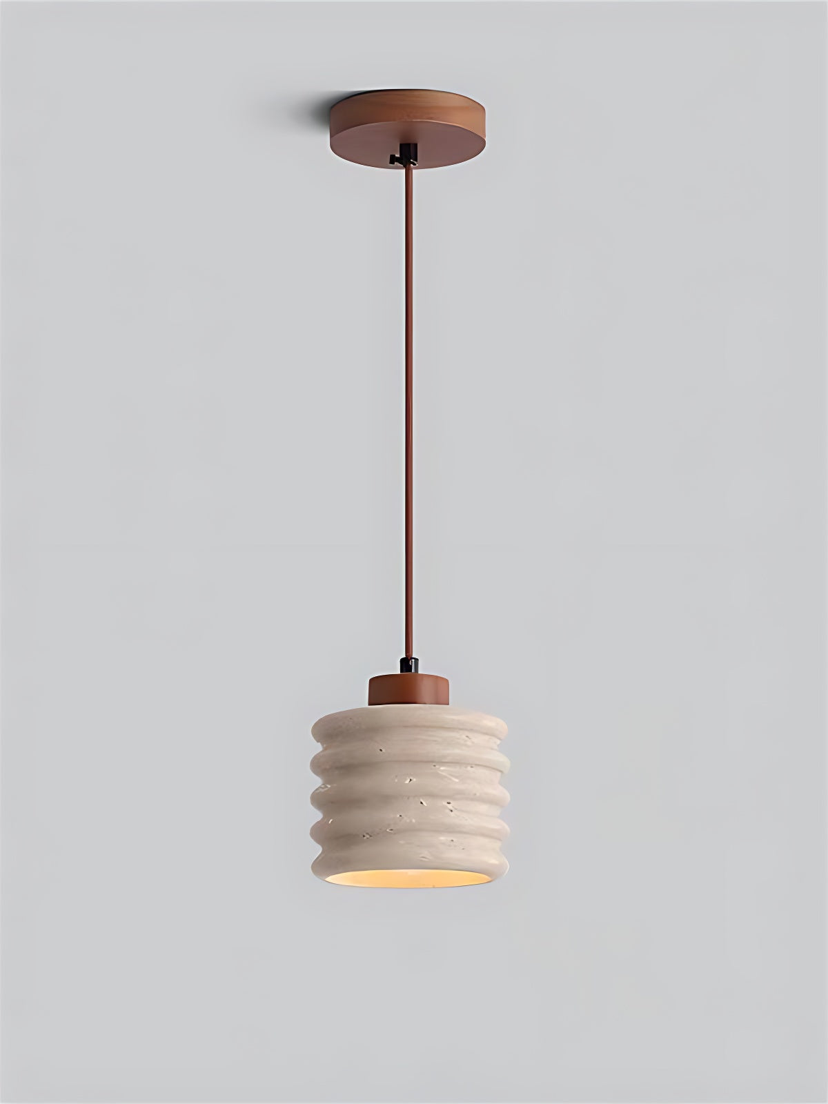 Wabi-Sabi Ripple Travertine Pendant Lamp for Bedroom Cafeteria