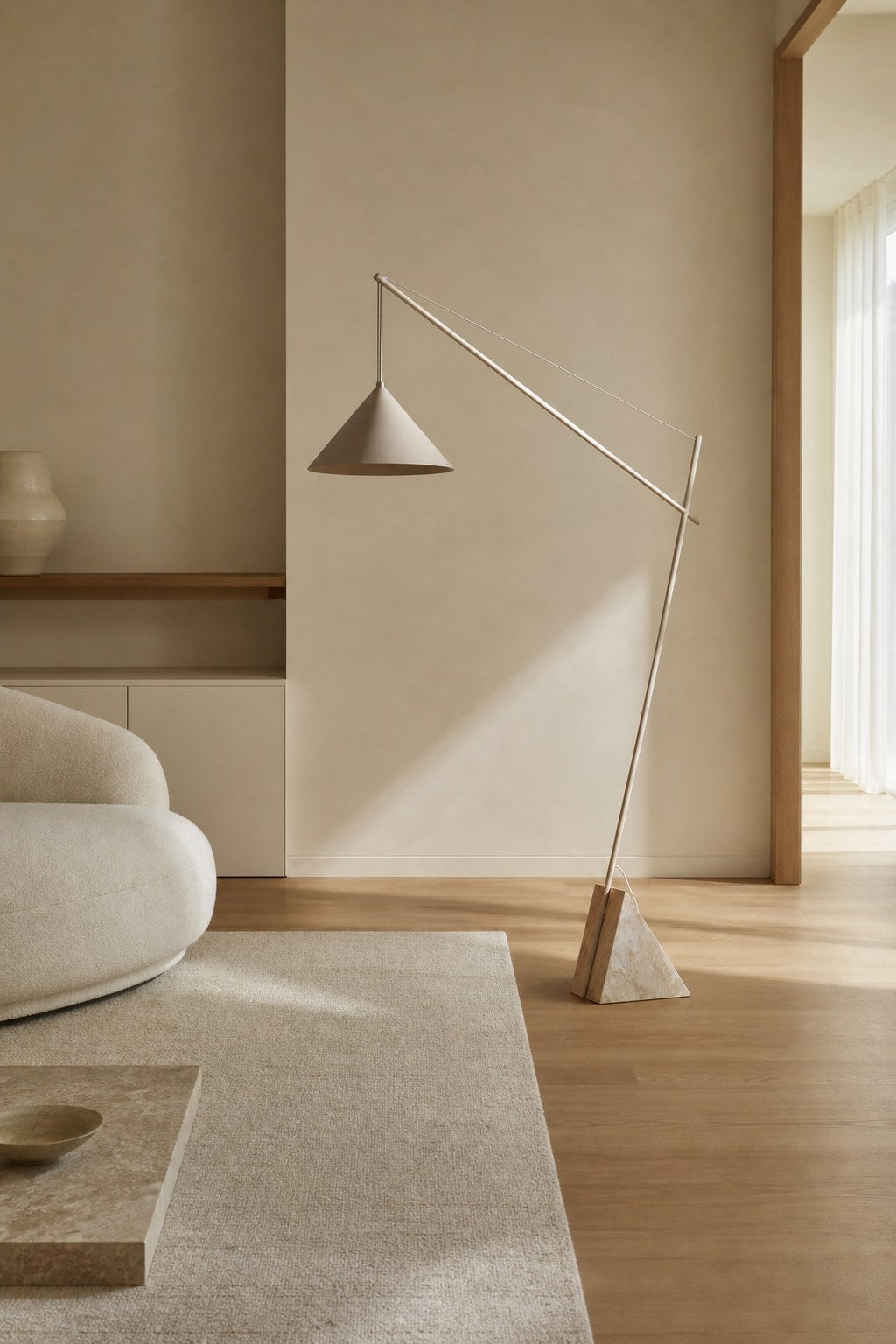 Grande Travertine Floor Lamp