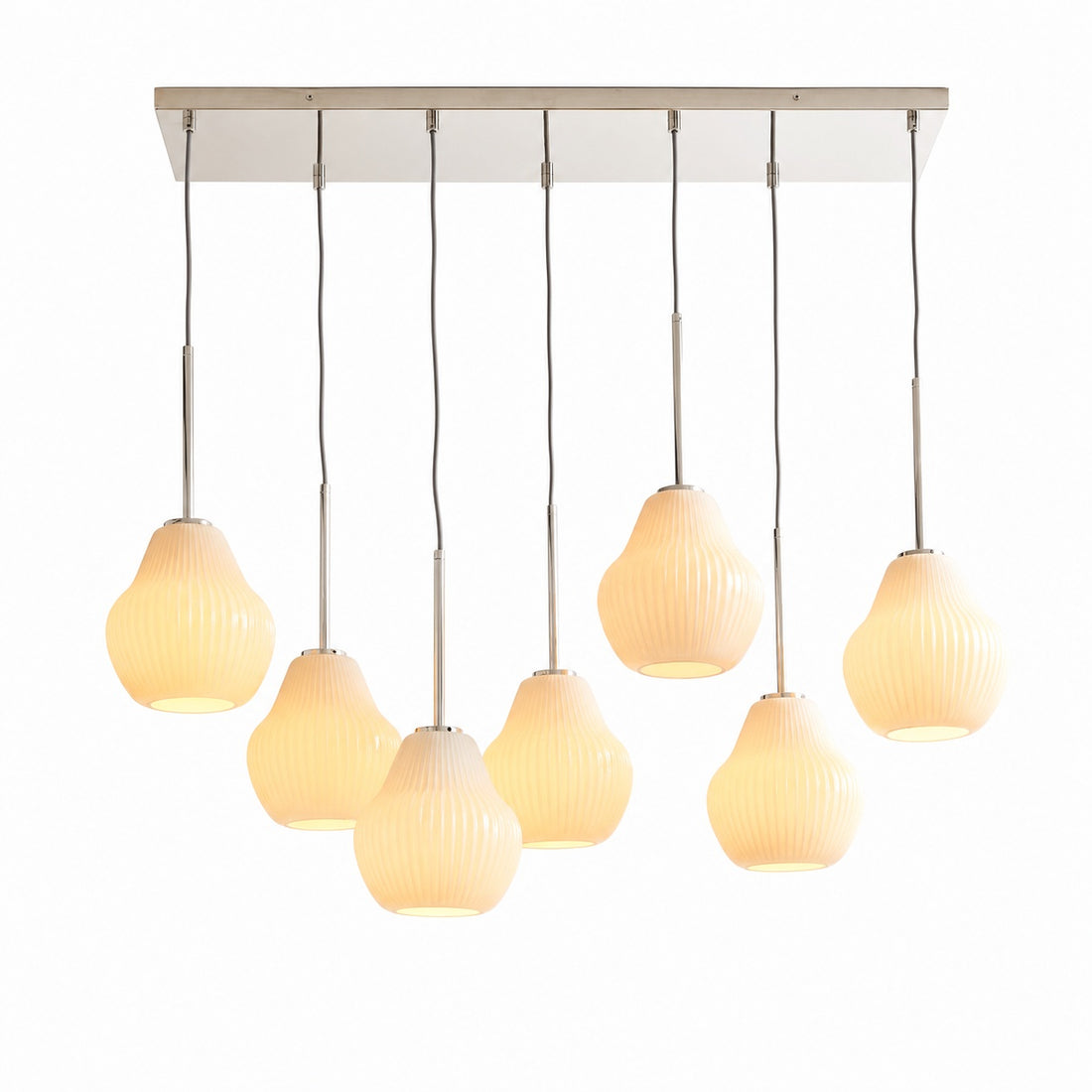Rivrona Contemporary 7-Light Chandelier - Modern Glass Lighting for Dining Rooms