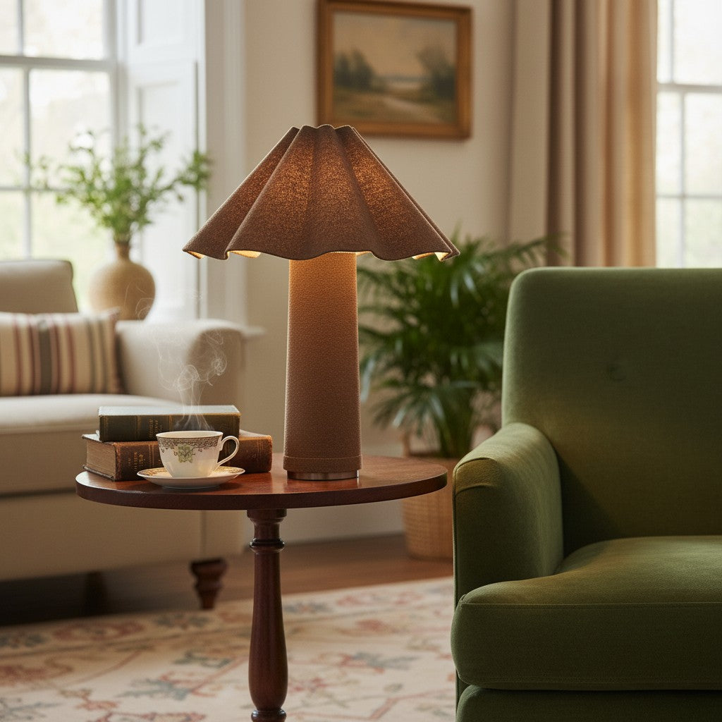 Weavara Contemporary Accent Table Lamp – Fabric‑Covered Decorative Lighting for Living Space or Office