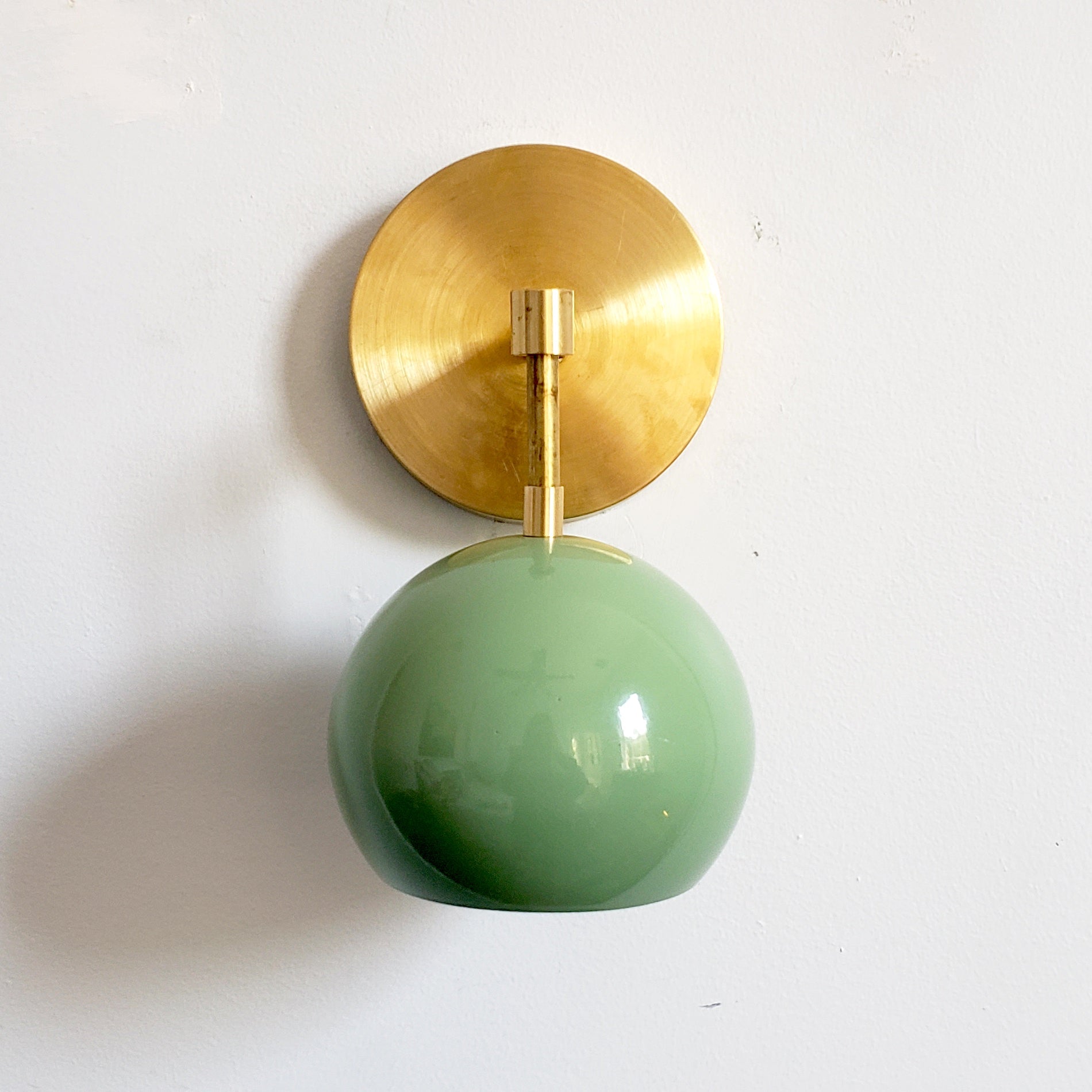 Vintage Inspired Spring Green Globe Wall Sconce