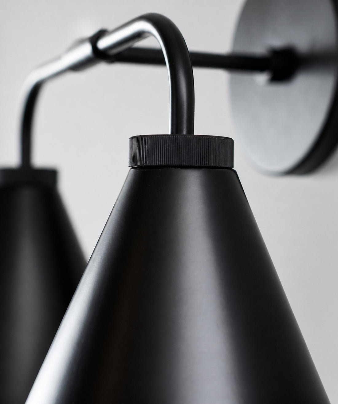 Korvi Iron Tapered Sconce Light - Wall Fixture in Black or Brass
