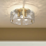 Load image into Gallery viewer, Modern Drum Water Ripple Ceiling Light - Glass Flush Mount Light
