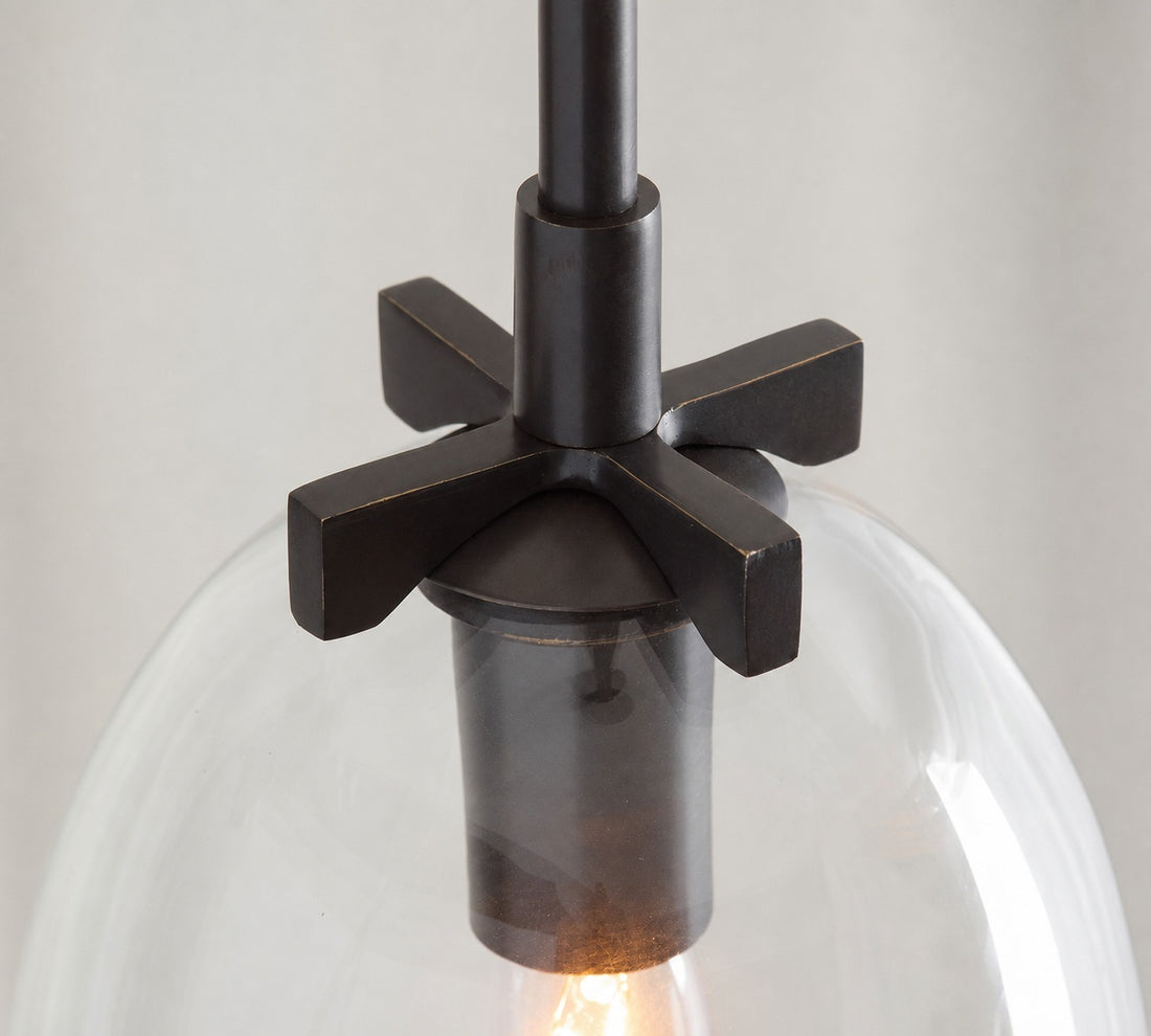 Auria Metal Brass Pendant Lighting - Vintage Finish with Glass Shade