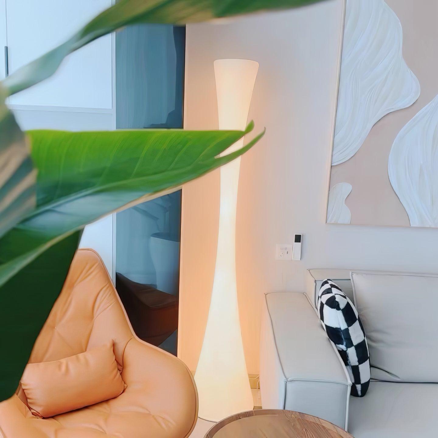 Romantic Simple White Column Floor Lamp