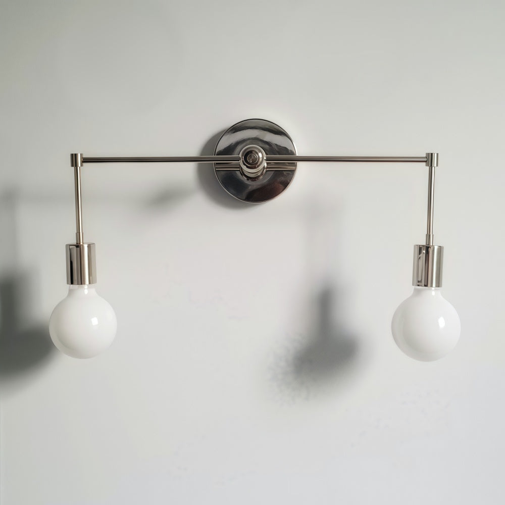 Minimalist Metal Design Double Bulb Wall Light