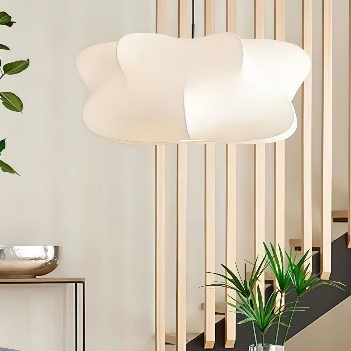 Modern Cirrus Cocoon Pendant Light – Silk Cloud Lamp in Wabi Sabi Style