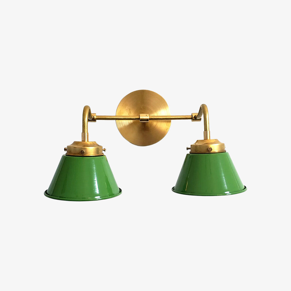 Modern Double Cone Brass Sconce - Accent Lighting For Bathroom & Hallway