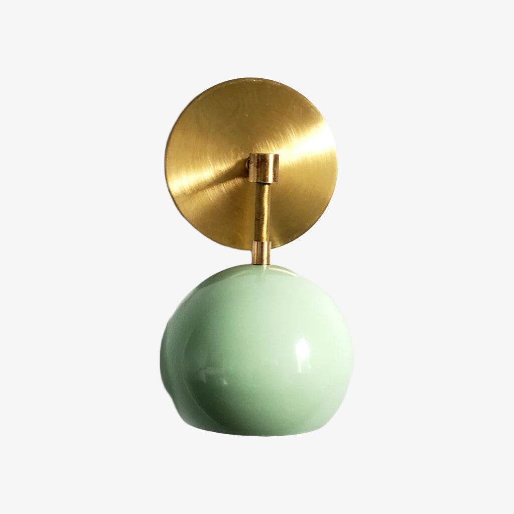 Vintage Inspired Spring Green Globe Wall Sconce