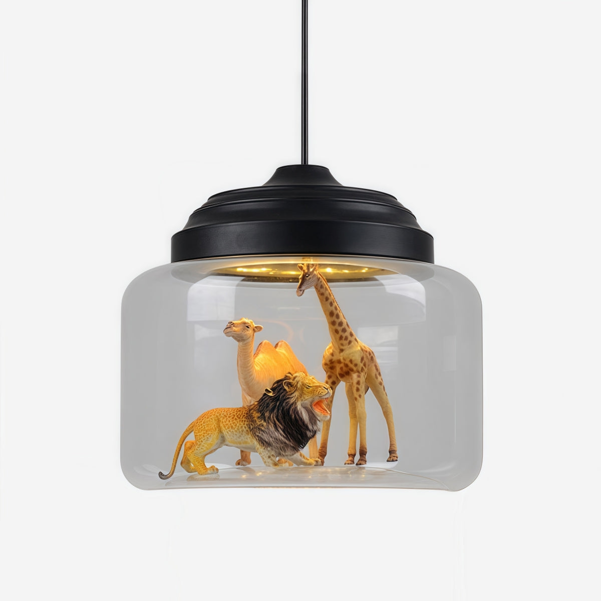 Creative Bell Jar Glass Pendant Light – Clear Zoo-Inspired Hanging Lamp